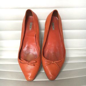 Prada Miu Miu Orange Ballet Flats
